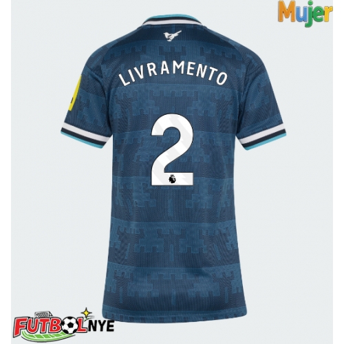 Camiseta Newcastle United Tino Livramento #2 Visitante Equipación para mujer 2026-27 manga corta